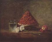 Jean Baptiste Simeon Chardin Still Life with Basket of Strawberries (mk08) Germany oil painting reproduction